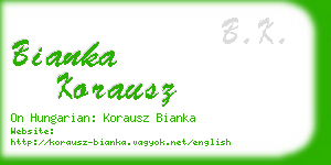 bianka korausz business card